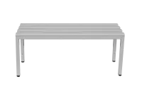 Freistehende Sitzbank 2000 mm breit mit Kunststofflatten